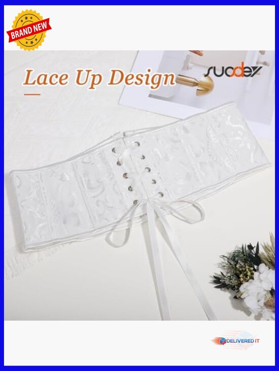 Underbust Lace Up Corset Belt for Women Renaissance Steampunk Bustier